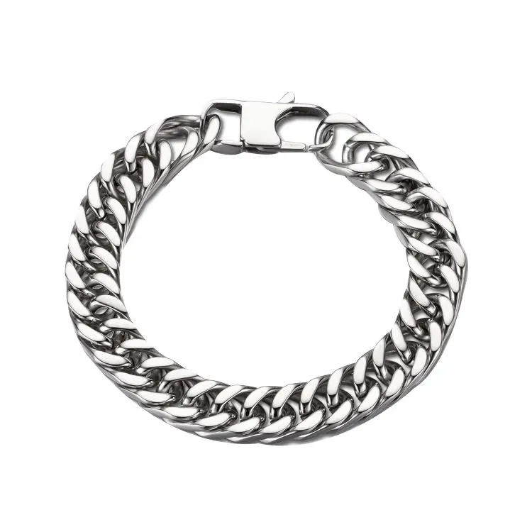 

2020 Hot Selling Hip Hop Jewelry Fashion Snake Chain Golden Bracelet Men's Stainless Steel Cuban Bracelet