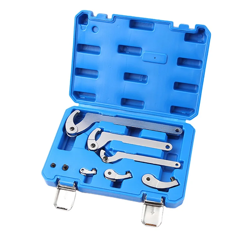 

Local stock in America! Winmax 35 - 120 mm 8 piece hook wrench set for DIN 1804 nuts and DIN 981 bearing nuts