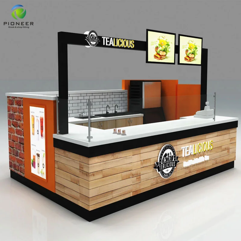 

Pioneer Indoor Beautiful Pineapple Design Food Kiosk/Bubble Tea Kiosk/Mobile Food Kiosk