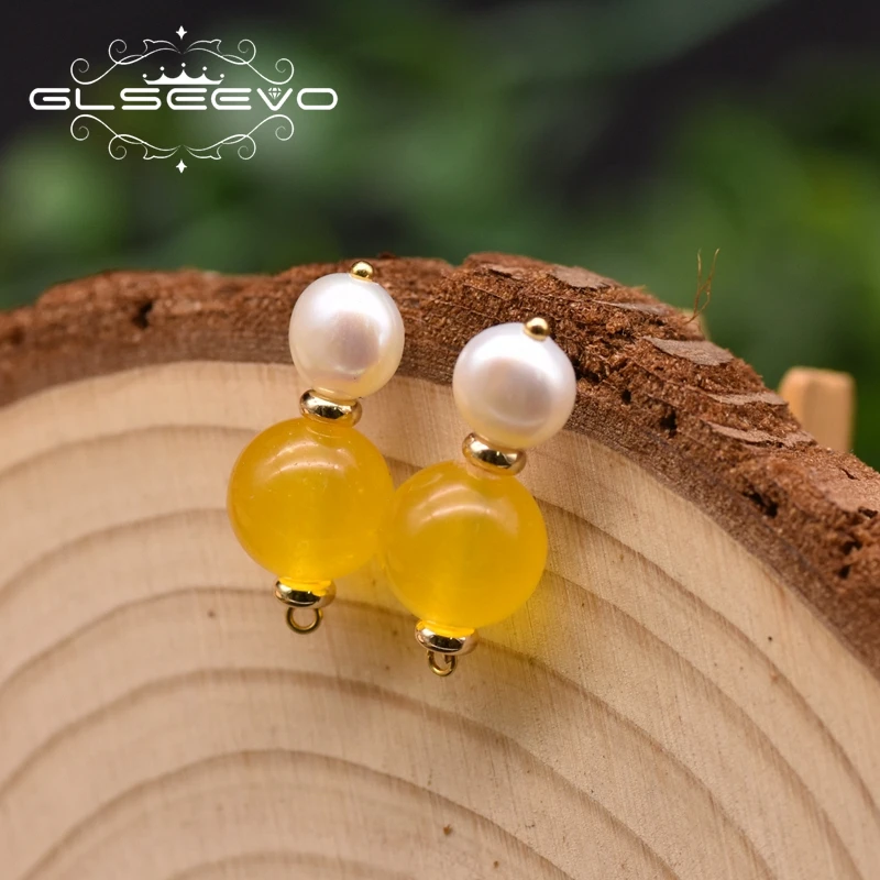 

Natural Fresh Water Pearl Stud Earrings 2020 For Lovers Engagement Girl Gift Women's Original Design Jade Jewelry