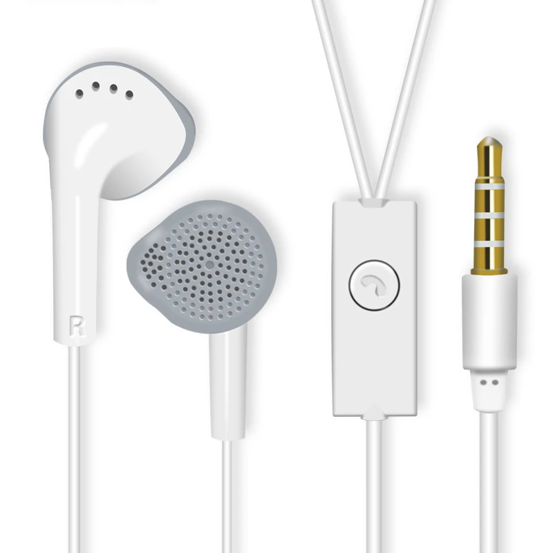 

Stereo Earphone 3.5mm In-Ear Headphones YJ EHS61 Headset with Microphone for Samsung Galaxy S3 S6 S7 S8 S5830 C550, White