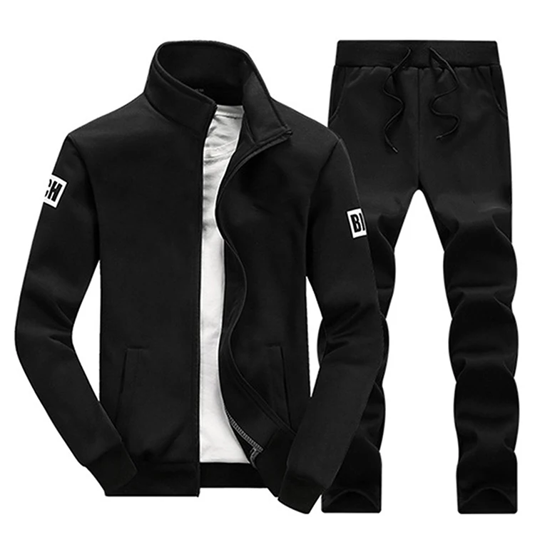

2021 custom design your own printing plain slim fit training cargo track jacket blank joggers suits sets tracksuits for men, Black,white,blue or custom color