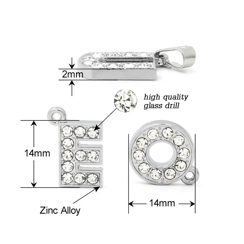 10piece/pack Wholesale Simple Alphabet Necklace Charms Pendant Letter