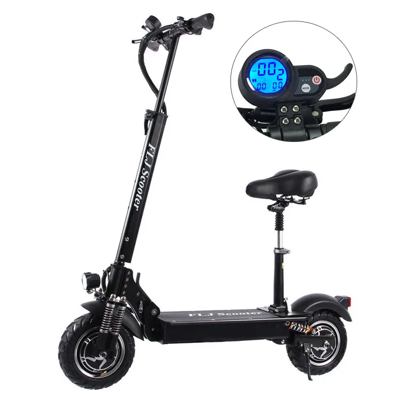 

FLJ new model electric scooter 2400W 1200w 52V for adults 11inch Folding dual motor eu warehouse electric scooter, Black