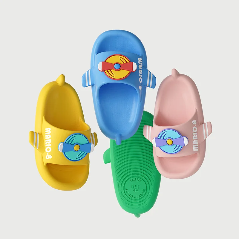 

Baby home shoes summer non-slip boy flip flops kids sandals bathroom cartoon children slippers