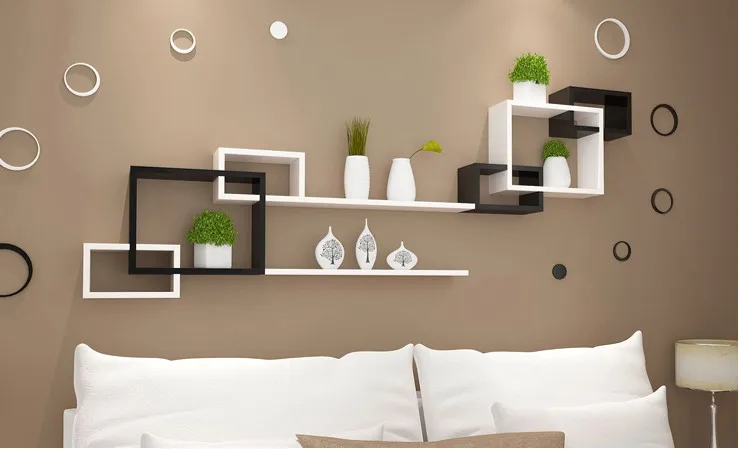 Home Mount Black Metal Display Wire Wall Rack Modern Wall Shelf