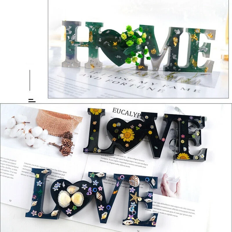 

Love Home Family Resin Silicone Molds for Epoxy Mold DIY Making Table Decoration