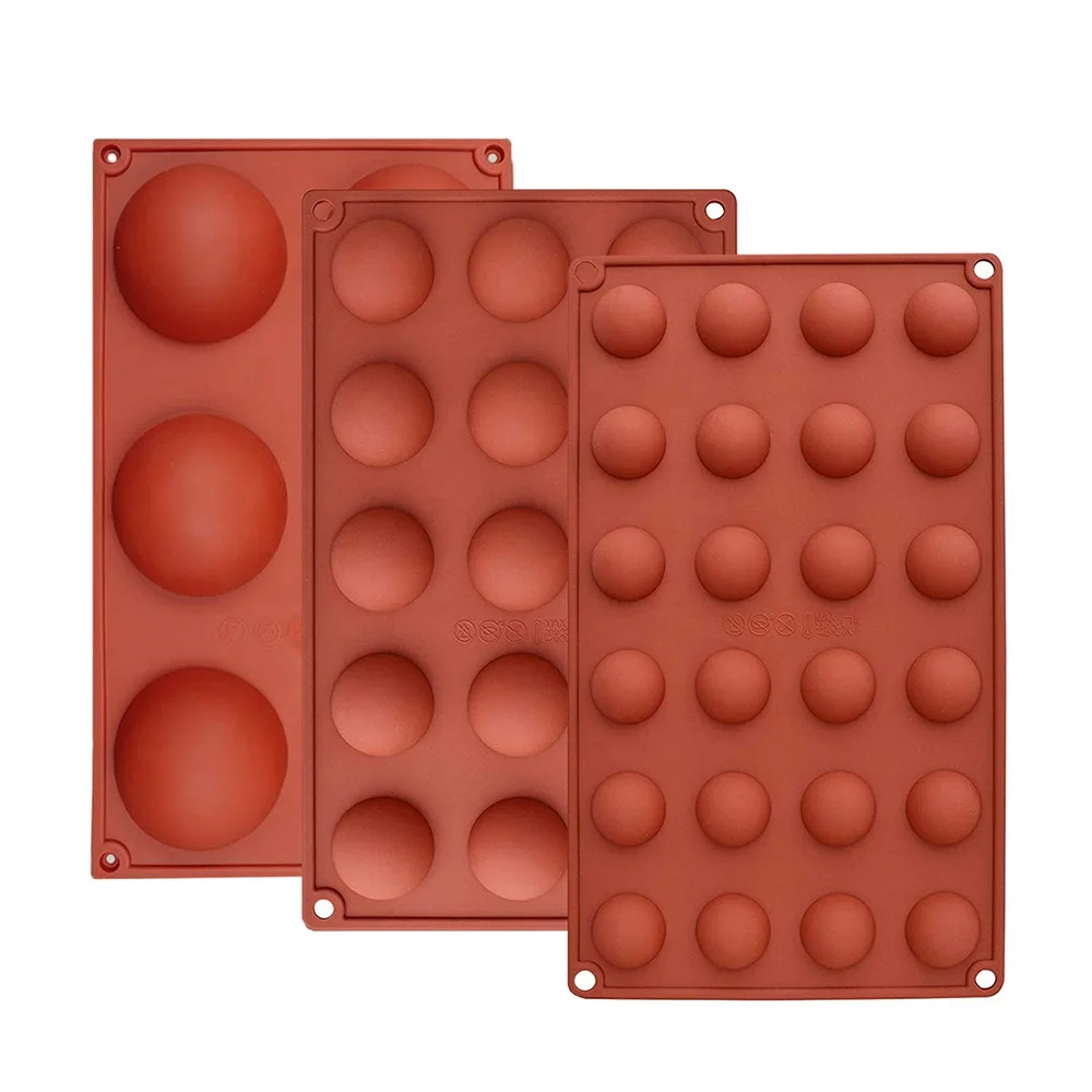 

Silicone Baking Mold for Making Hot Chocolate Bomb, Cake, Jelly, Dome, Brown, pink, etc