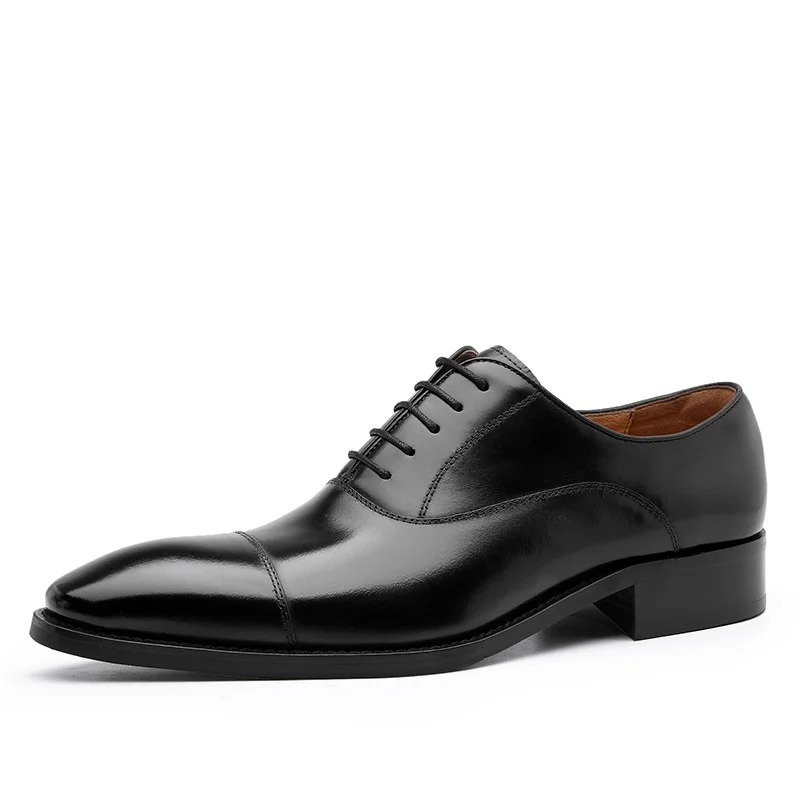 

S0006B New style business casual classic three-joint lace-up head layer cowhide breathable men's leather shoes