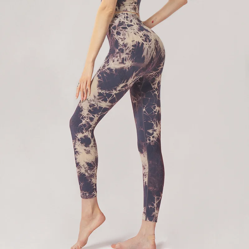 

2021 Sexy Seamless Leggings Push Up Tie Dye Printed Leggings For Fitness Pants Women High Waist Gym Clothing