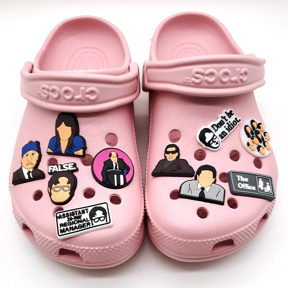 

Shoe Charms Decoration Clogs Accessories Hot Selling American Drama Via The Office Tv Show Custom Croc Pvc Custom Brand Cartoon