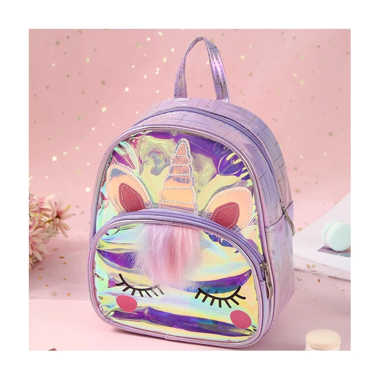 

Amazon Hot Selling Unicorn Student Schoolbag Backpack Girls Hologram Laser Laser Kids Backpack Colorful Mini School Bags