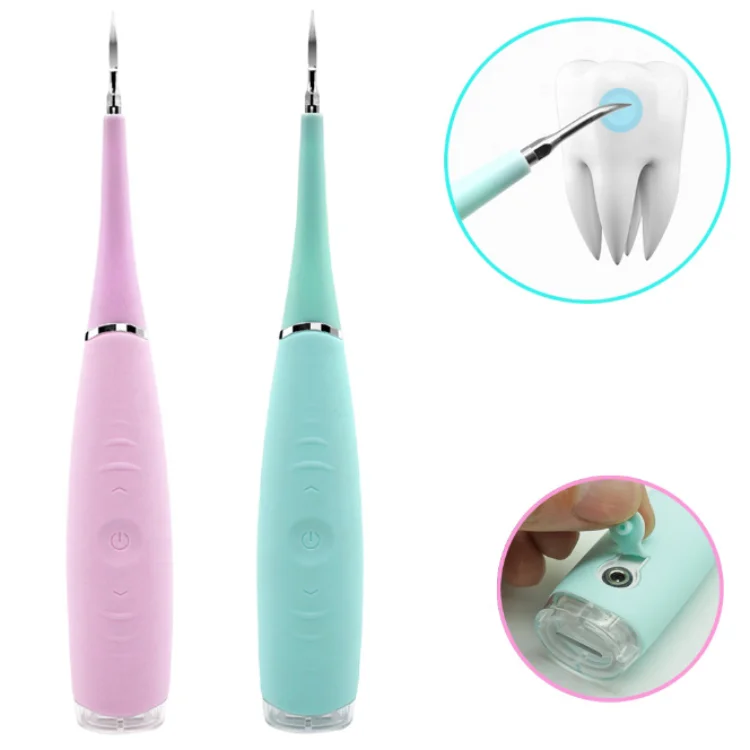 

High Frequency Electric Dental Calculus Scraper Tartar Stain Remover Oral Health Safe Care Ultrasonic Tooth Cleaner, Blue/pink/black