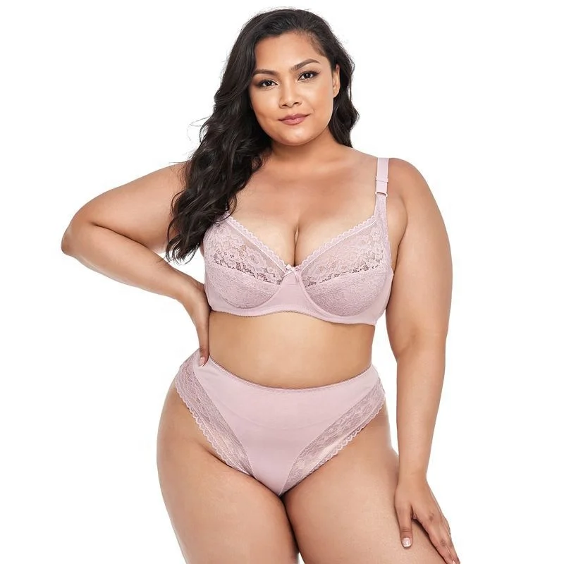 

Dropshipping D Thin Cup Large Size 2 Piece Bra And Pants Set Seamless Underwear Europe Women Plus Size Bra Set