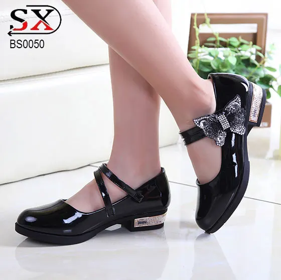 

Spring PU girls bow dress shoes crystal cute spring autumn shoes baby shoes for kids, Black,red,pink