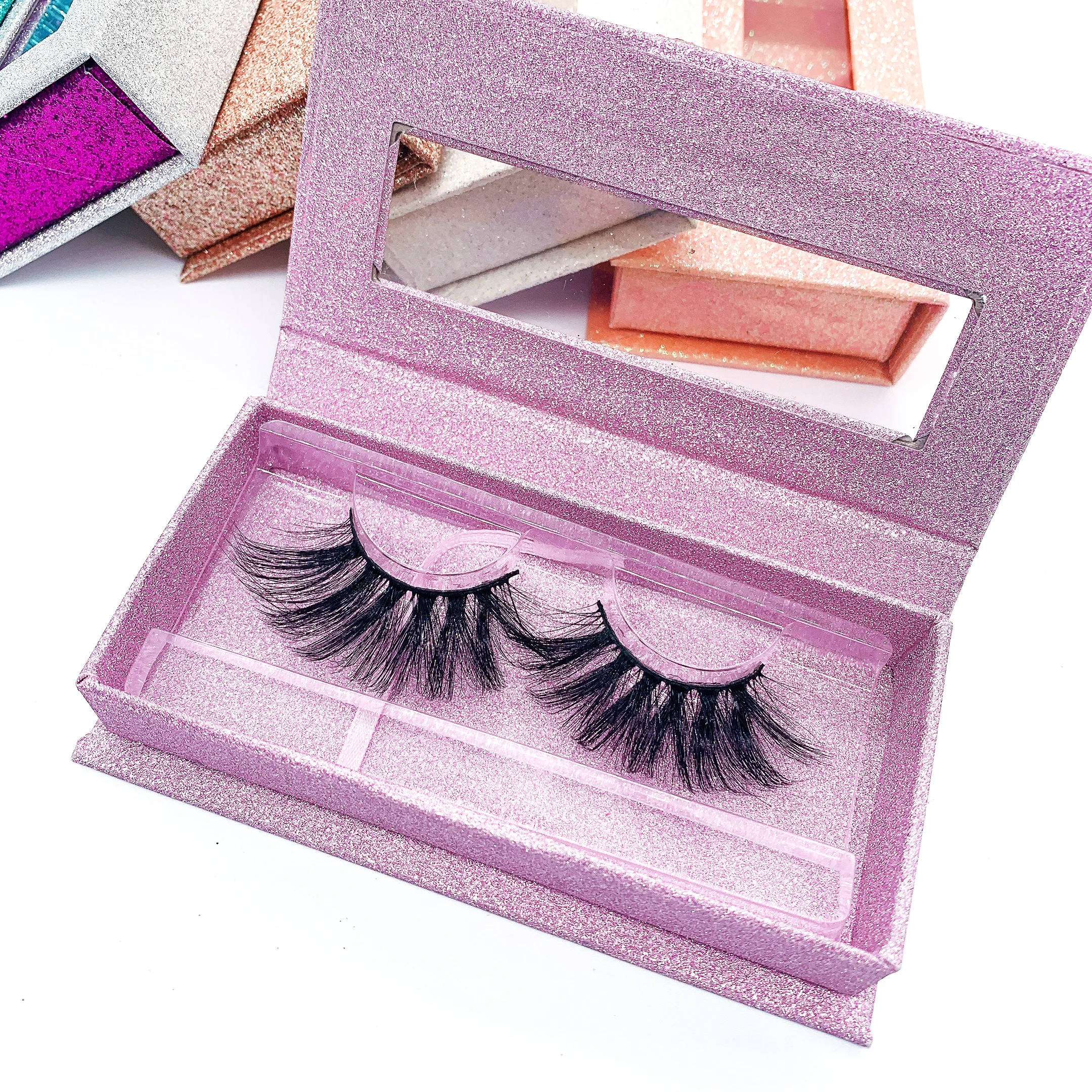 

2021 new arrivals 25mm real mink eyelash vendor, Black color