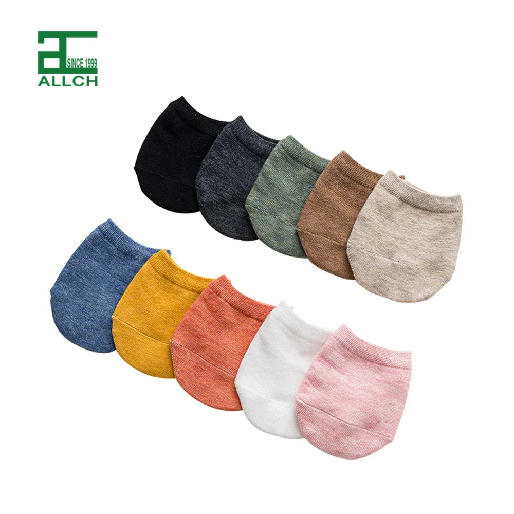 

ALLCH New Design Fashion Cheapest Plain Cotton Soft No Show Lady Invisible Black Girl Low Cut Socks Women Half Socks