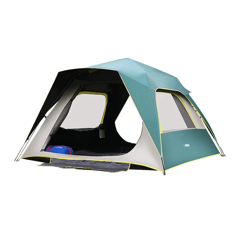 

Outdoor sunscreen large space Automatic waterproof Thicken 5-8 person family camping tent, Picture color