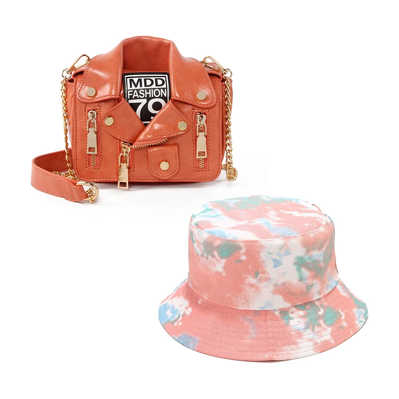 

2021 Jacket Bag Hat and Purse Set Trendy Rainbow Color Hats and Purses Handbags Set