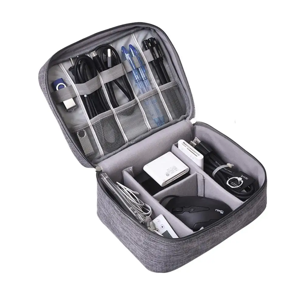 

Double Layers Travel Electronics Accessories Carry Bag Oxford Digital Storage Bags Cable Organizer Bag