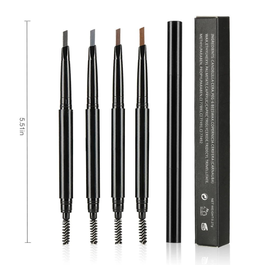 

VV-33 Custom Label Eyebrow Pencils Slim Waterproof Private Label Triangle Eyebrow Pencil With Brush For Eye Brow