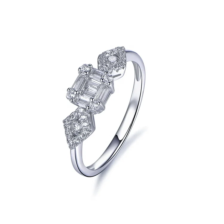 

Rhodium plated Cocktail Wedding 925sterling silver Ring for Women
