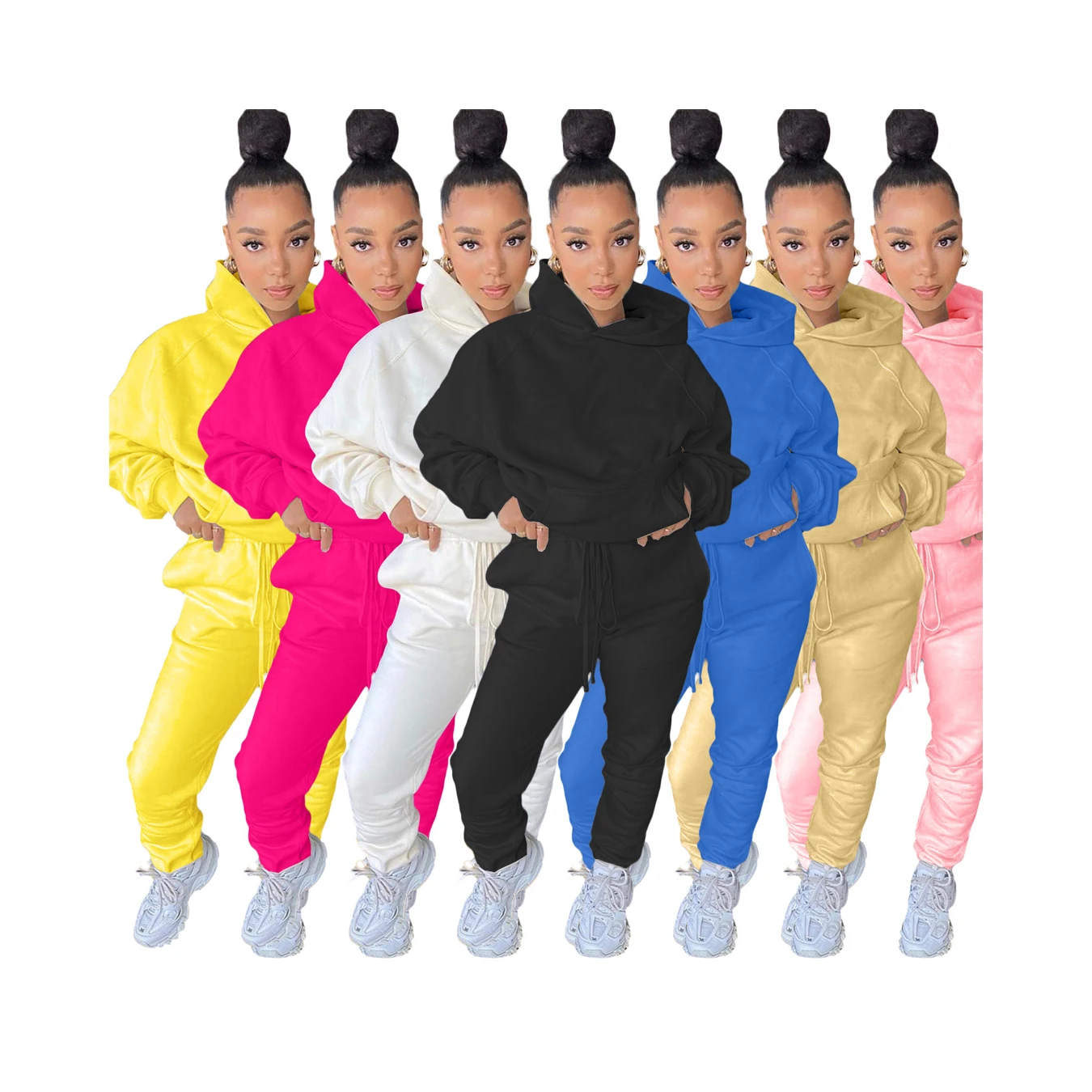 

2021 popular style customize womens plus size polyester blank jogger sets track sport suits