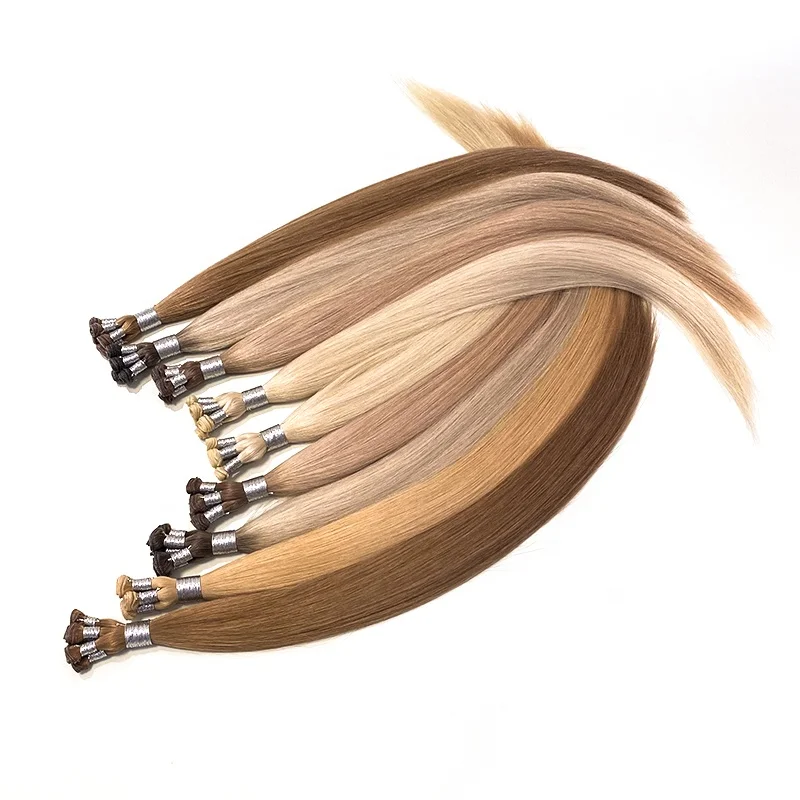 

Super Double Drawn Hair Remy Russian Flat Weft Hair Extensions Genius Weft