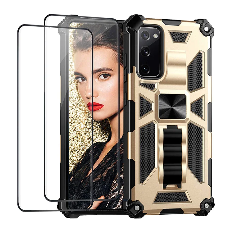 

For Samsung Galaxy S20 FE Case Armor Shockproof Heavy Duty Hard Protective Phone Case Kickstand Holder Magnetic Cover, Colors optional