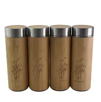 

Hot Selling Double Wall Vacuum Stainless Steel 304 Bamboo Thermos Flask Bamboo Tumbler with logo