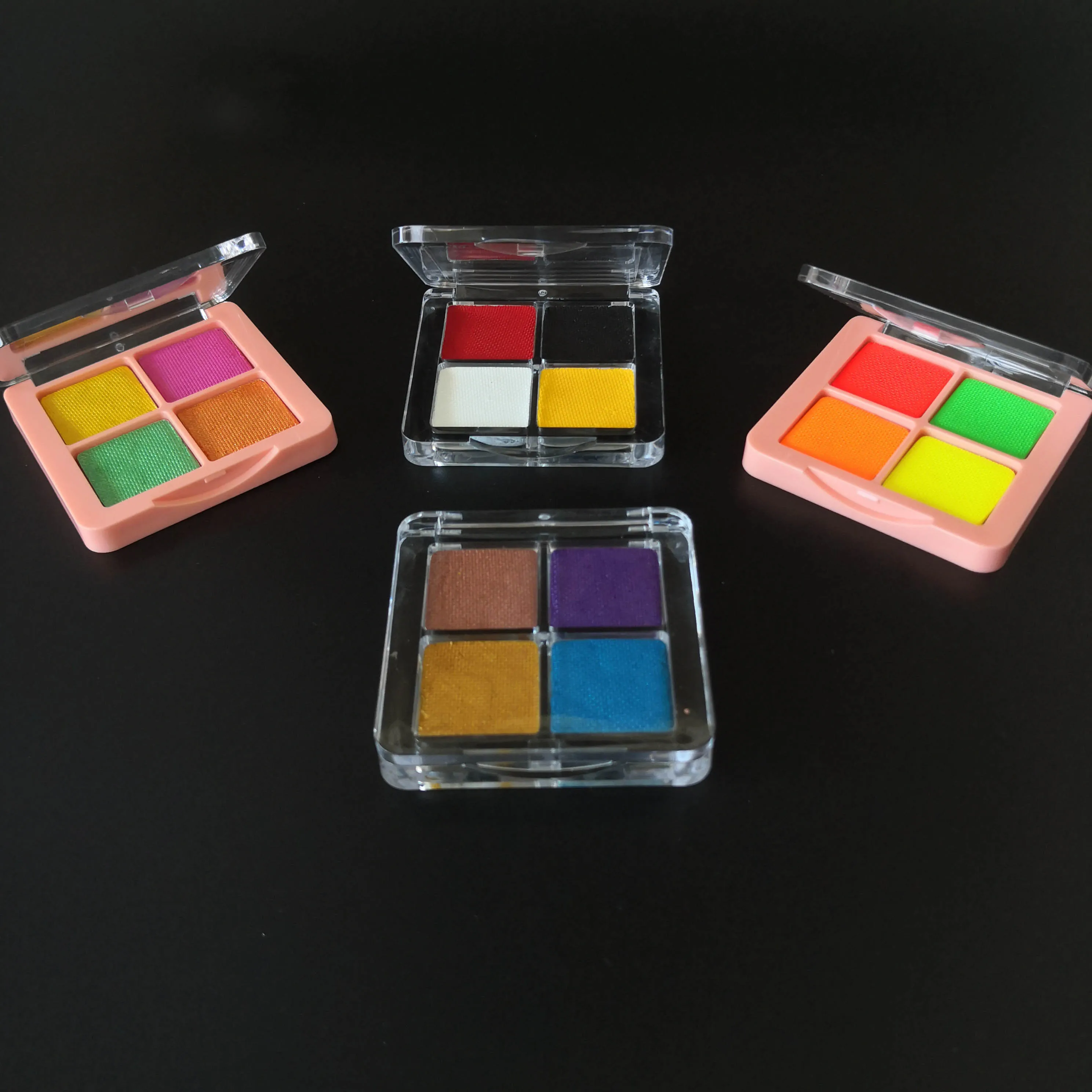 

Custom 4 color water activated Eye liner UV neon pastel face and body painting palette