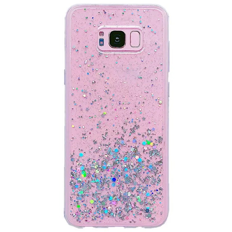 

Fashion Resin Dripping Glue Transparent Glitter Hard PC Back TPU bumper Phone Case Cover For Samsung Galaxy S8 Plus