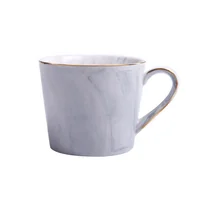 

400ml grey pink gilt marbling golden edge porcelain mug with handle