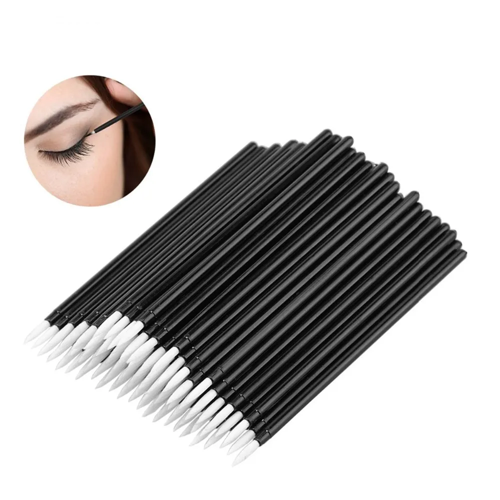 

Liquid Eyeliner Brush Pen White Disposable Fiber Plastic Handle Lip Brush Eyeliner Makeup Brush Cosmetic Tool Set, Black