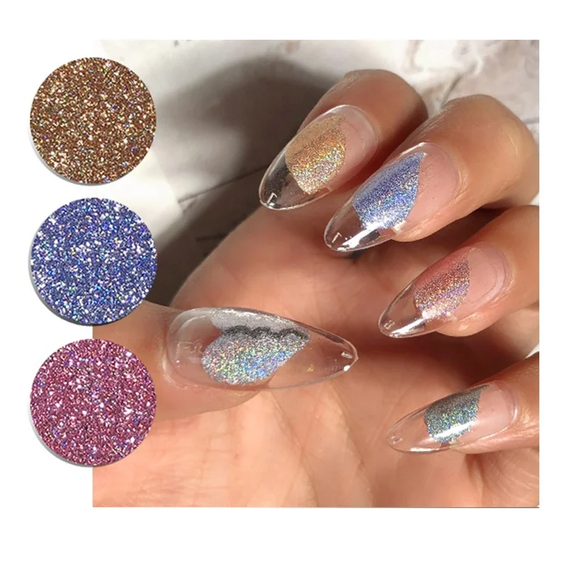 

Nail art solid sugar glitter collection holographic art nail 12 colors/set solvent-resistant solid chunky powder pigment