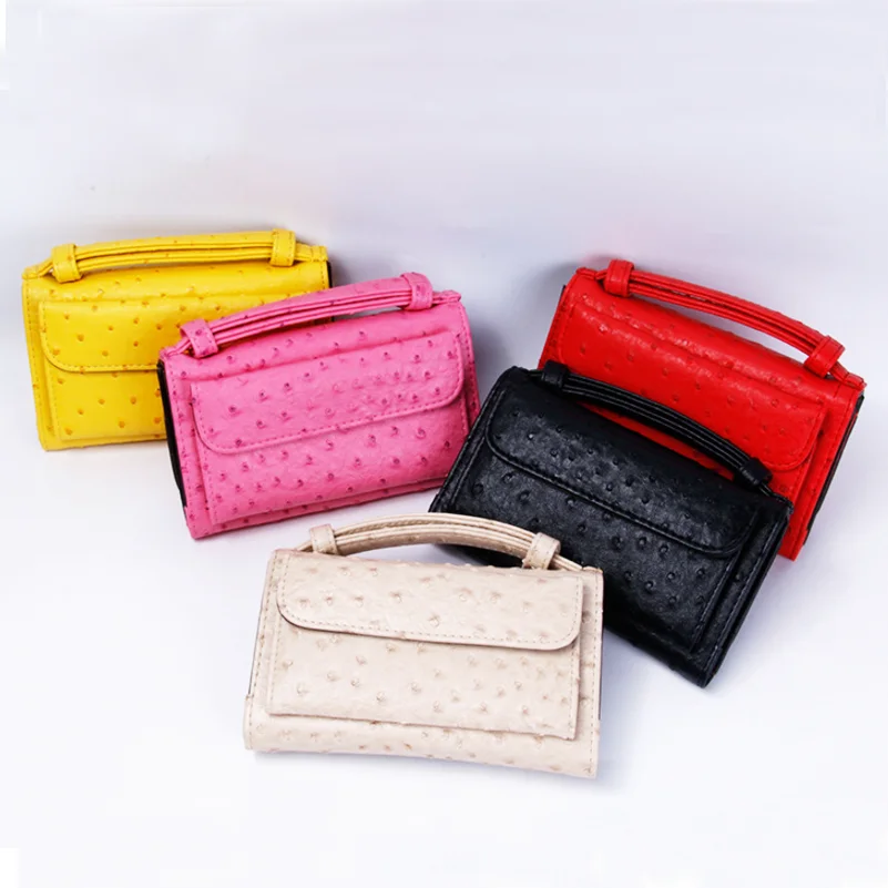 

hot sell exotic mock ostrich texture ostrich purse wallet hand bag women handbag