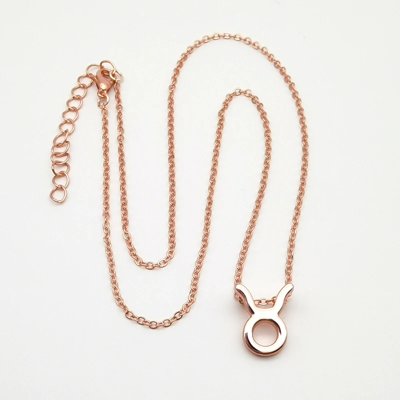 

New rose gold horoscope 12 zodiac necklace zodiac collarbone chain necklace