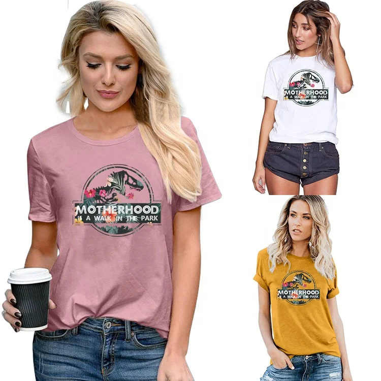 

MOTHERHOOD IS A WALK IN THE PARK letter short sleeve