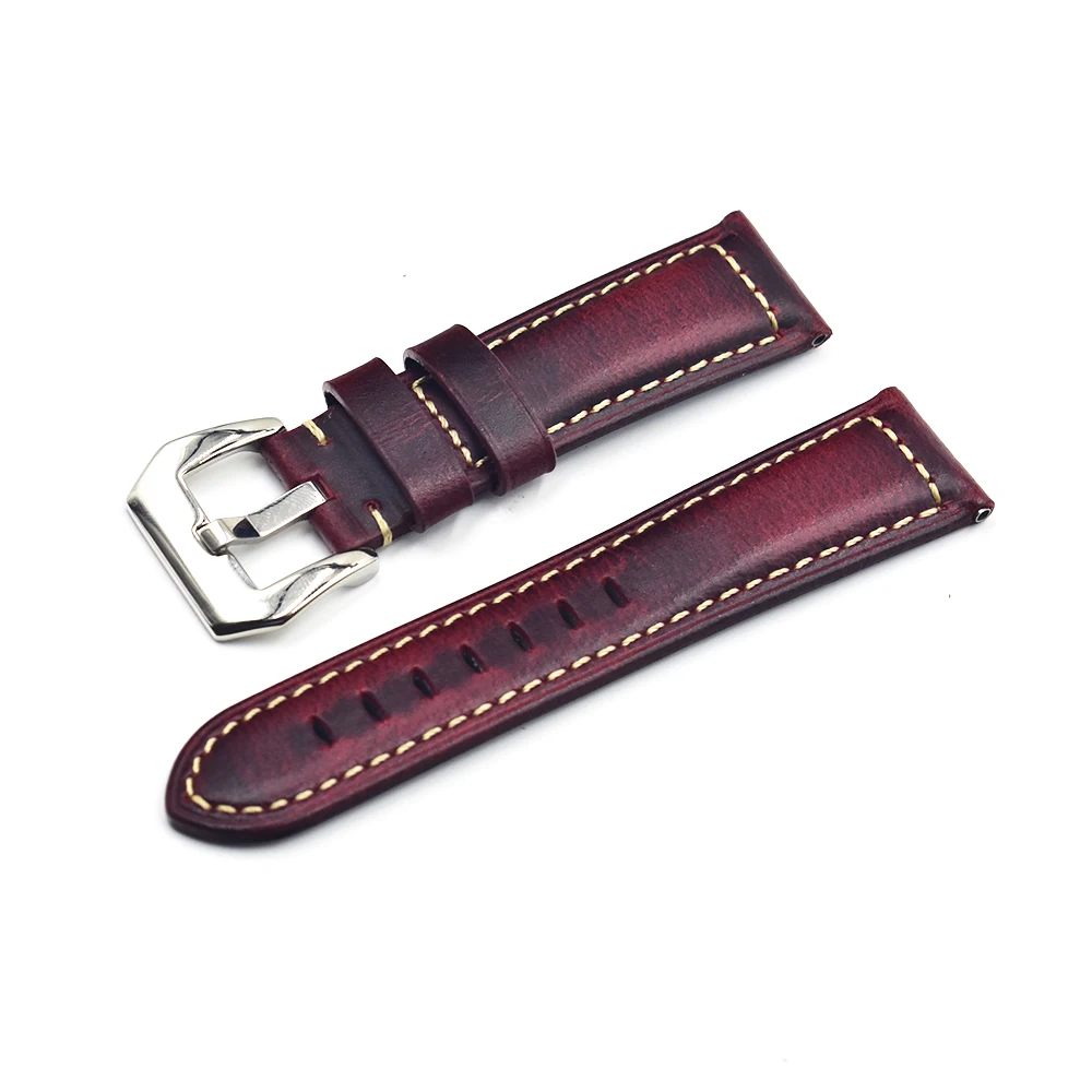 

Retro Italian Genuine Leather Watch Strap 22mm 24mm 26mm Vintage Calf Leather Watch Strap Band For breitling, Black/blue/brown