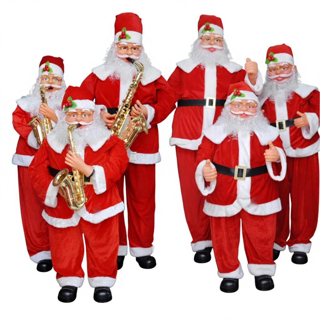 Wholesale Playing Saxophone Waving Moving and Singing Electric Music Santa Claus