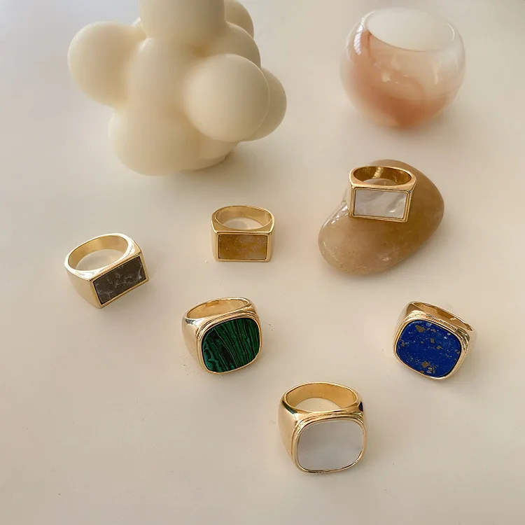 

Vershal New Design Marble Shell Ring Wholesale Fashion Jewelry For Women And Men, 6 colors