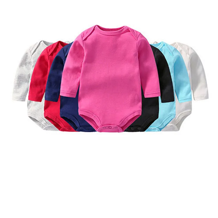 

Baby Long-sleeve Bodysuit Romper With Plain Simple Knitted