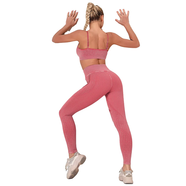 

High Impact Gym Wear Yoga Crop Tank Top with Nylon fabric gym seamless yoga wear set