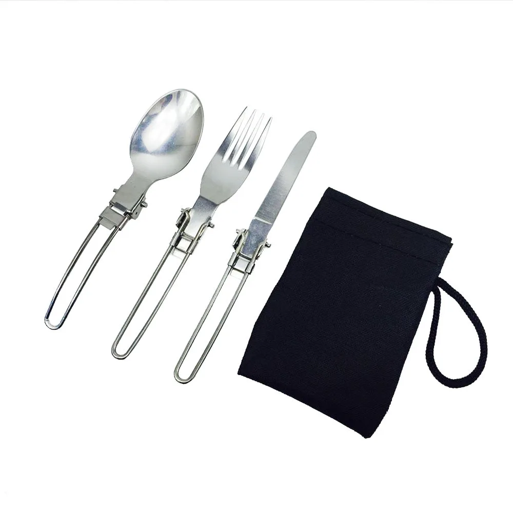 

Stainless Steel Foldable Knife Fork Spoon 3 Pieces Set Camping Cutlery set, Silver,gold,rose gold,colorful color,black,etc...