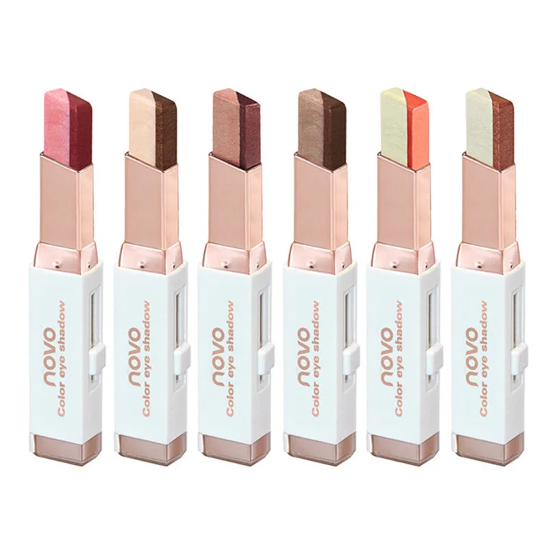 

NOVO2in1 Velvet Shimmer Earth Color Eyeshadow Stick Eye Shadow Cream Pen, 6 colors