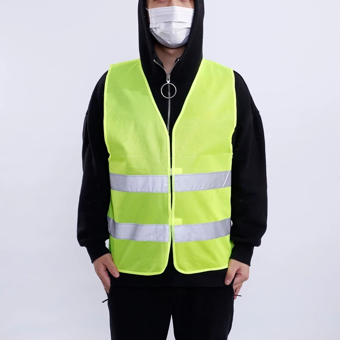 
Front safety vest reflective strips High visibility easy open promotion uniform team work outdoor wear design vest uniforms <span style=