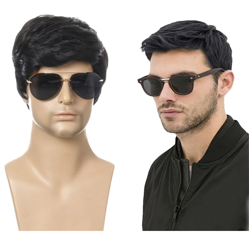 

Wholesale German Synthetic Short Lace Front Body Wave Synthetic Hair Wigs Men