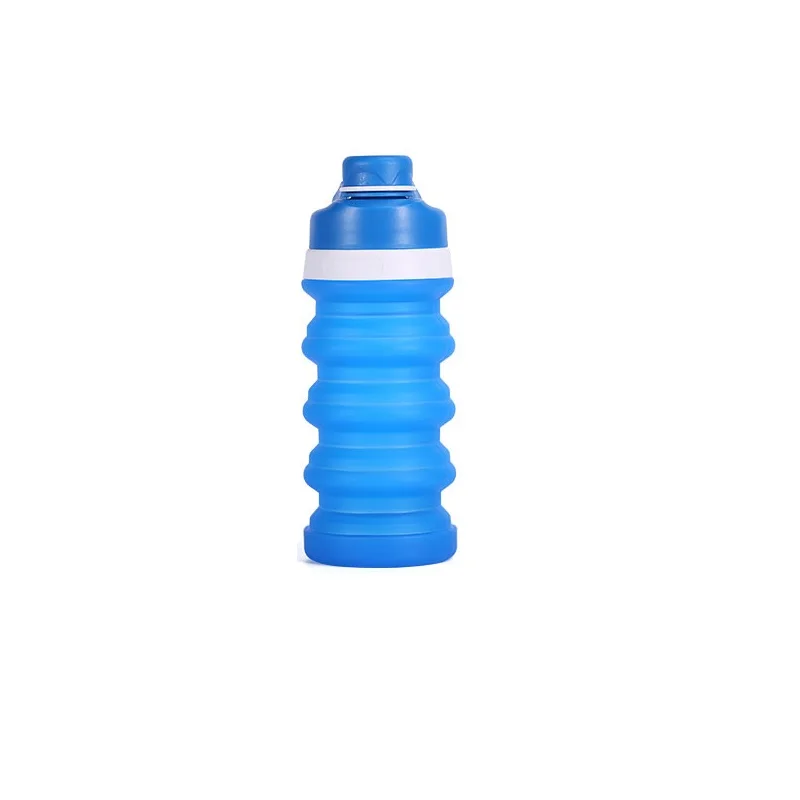 

Portable Retractable Silicone Bottle Folding Water Bottle Outdoor Travel Drinking Cup With Carabiner collapsible cup, Customized color