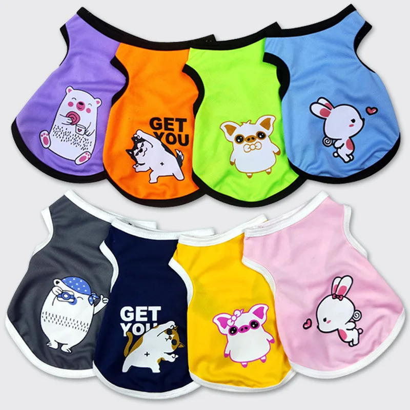 

Wholesale multiple styles cute cotton summer cat dog t shirts pet clothing puppy vest