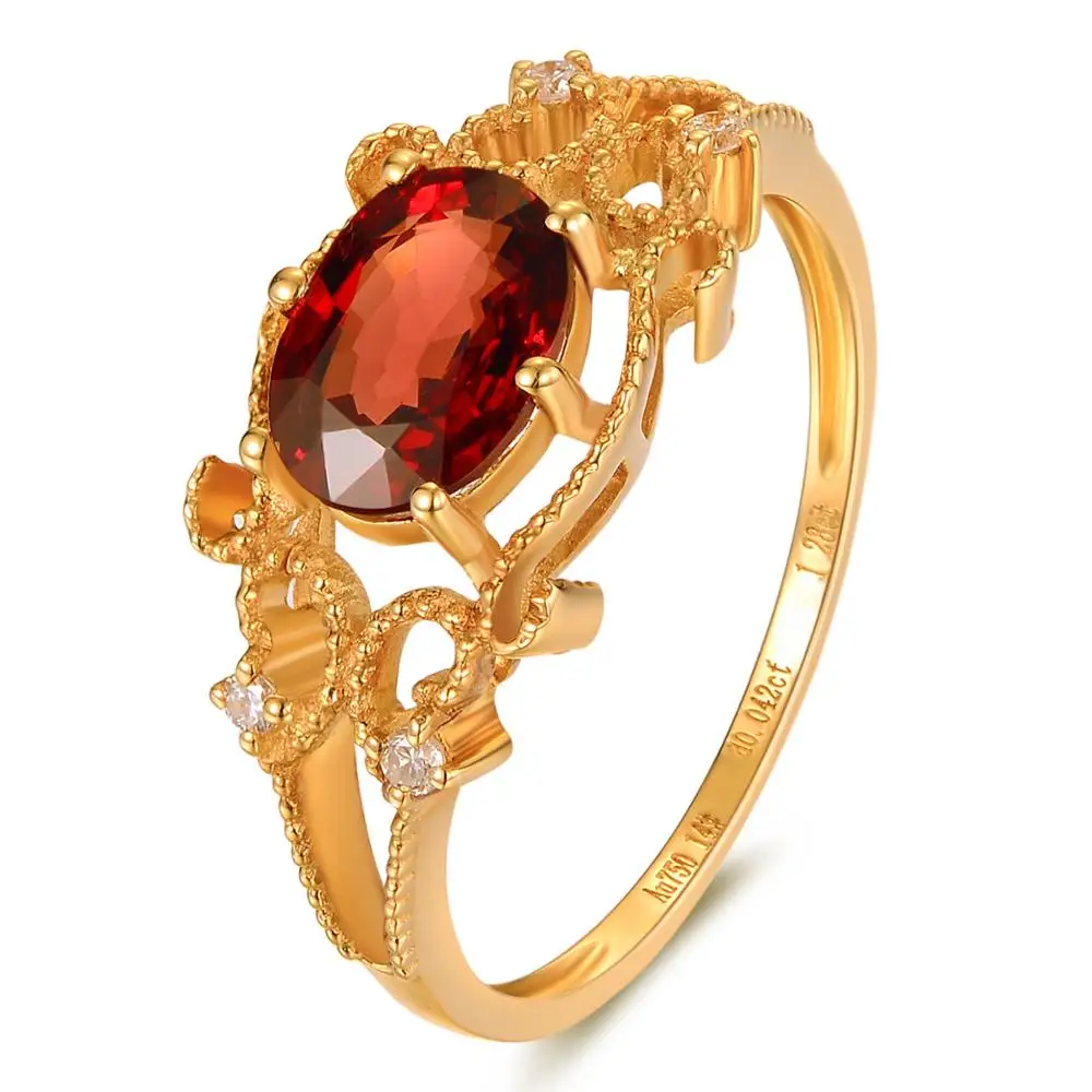

18K Yellow Gold Natural Tourmaline Ring Solid Gold Ring, White gold